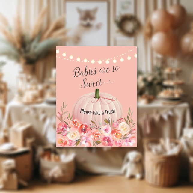 Elegante Rose Gold Pumpkin Baby Dusche Leckerei Poster (Von Creator hochgeladen)