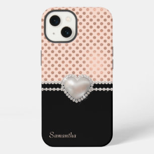 Elegante Rose Gold Punkte und Perlen iPhone Hülle