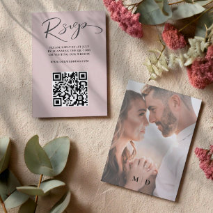 Elegante Rose Gold QR Code UAWG Wedding RSVP Karte