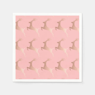 Elegante Rose Gold Rosa Weihnachtsbaummuster Serviette
