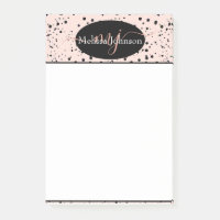 Elegante Rose Gold-Schrift auf schwarzem Notepad