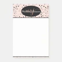 Elegante Rose Gold-Schrift auf schwarzem Notepad
