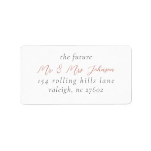Elegante Rose Gold Script Wedding Rücksendeadresse Adressaufkleber