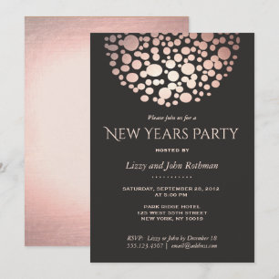 Elegante Rose Gold Silvester Party Einladung