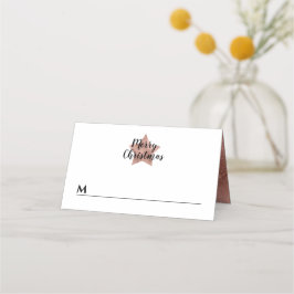 Elegante Rose Gold Star Weihnachten Platzkarte