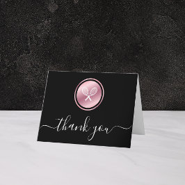 Elegante Rose Gold Tennis Ball Player Benutzerdefi Dankeskarte