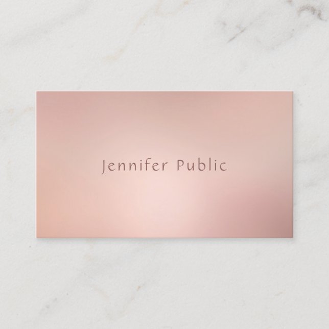 Elegante Rose Gold Trendy Moderne Stilvoll Schlich Visitenkarte (Vorderseite)