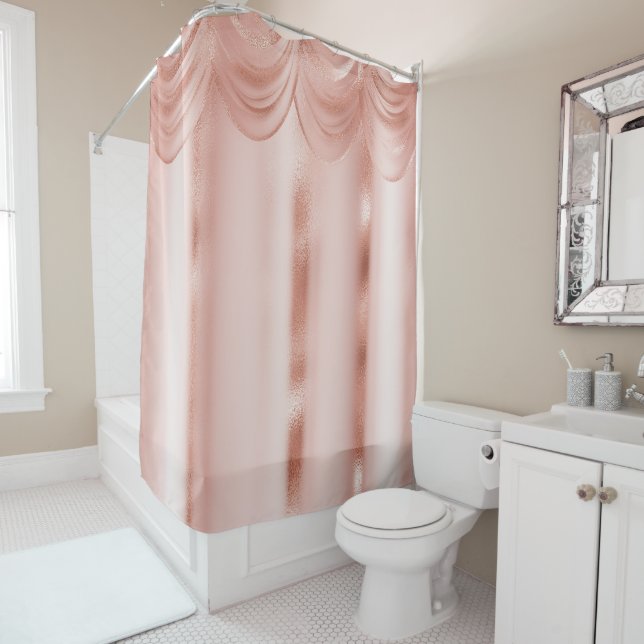 Elegante Rose Gold Tropfen Grenze Duschvorhang (Beispiel)