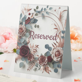 Elegante Rose Gold und Burgund Rose Blumenbeete Tischaufsteller