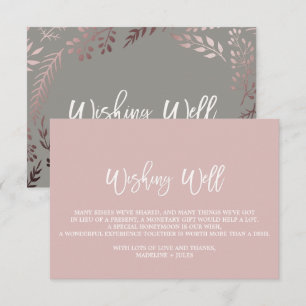 Elegante Rose Gold und Gray Wedding wünschenswert  Begleitkarte