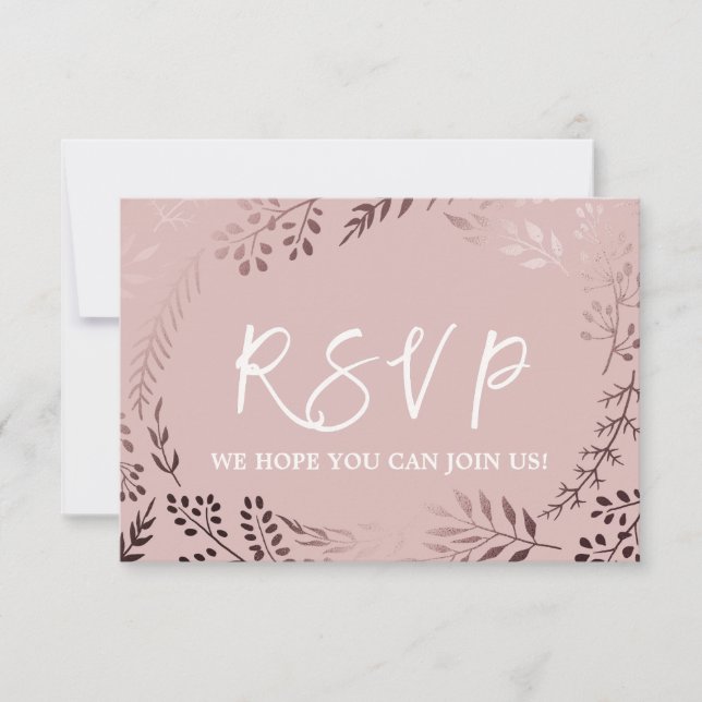 Elegante Rose Gold und Pink Song Request UAWG Einladung (Vorderseite)