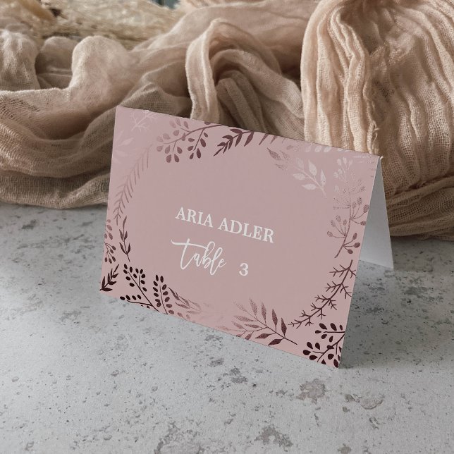 Elegante Rose Gold und Rosa Wedding Escort Place Tischnummer (Von Creator hochgeladen)
