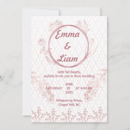 Elegante Rose Gold Wedding Einladung - Minimalisti