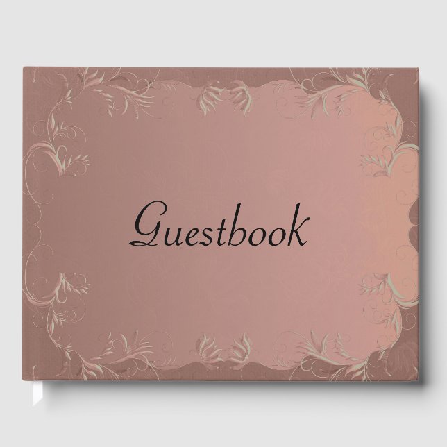 Elegante Rose Gold Wedding Gästebuch (Vorderseite)