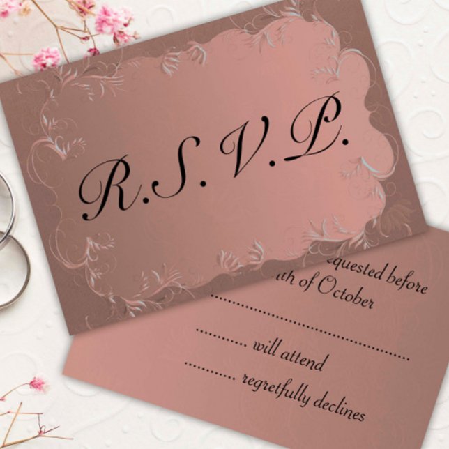 Elegante Rose Gold Wedding RSVP (Von Creator hochgeladen)