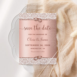 Elegante Rose Gold Wedding Save The Date