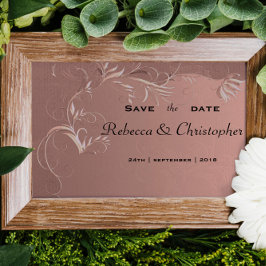 Elegante Rose Gold Wedding Save the Date Ankündigungspostkarte