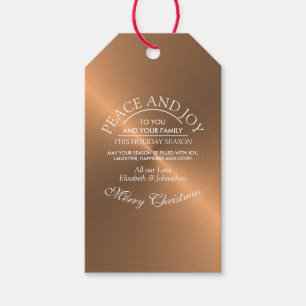 Elegante Rose Gold Weihnachten Geschenkanhänger