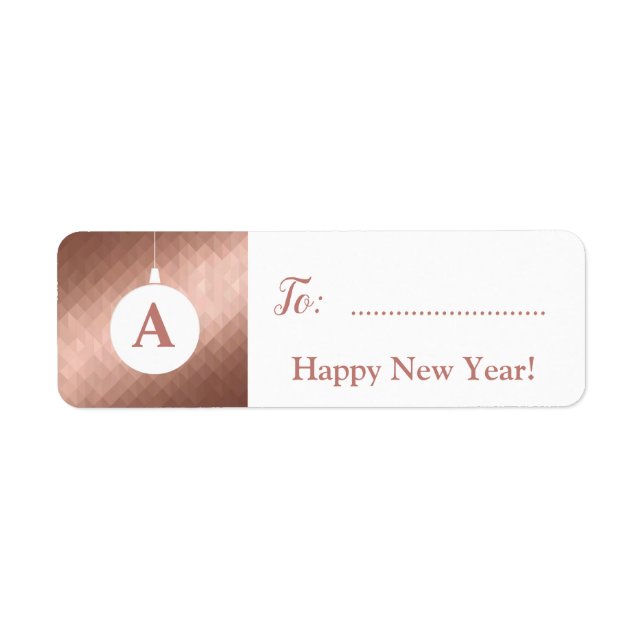 Elegante Rose Gold Weihnachtsball Monogramm Gesche (Vorne)