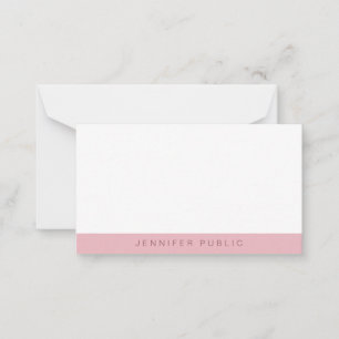 Elegante Rose Gold White Simple Template Moderne Mitteilungskarte