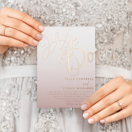 Elegante Rose Gold Wir Hochzeit Folieneinladung