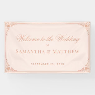 Elegante Rose Goldene Blüte Banner