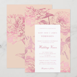 Elegante Rose Goldene Blüte Blütenblüte Hochzeitss Einladung