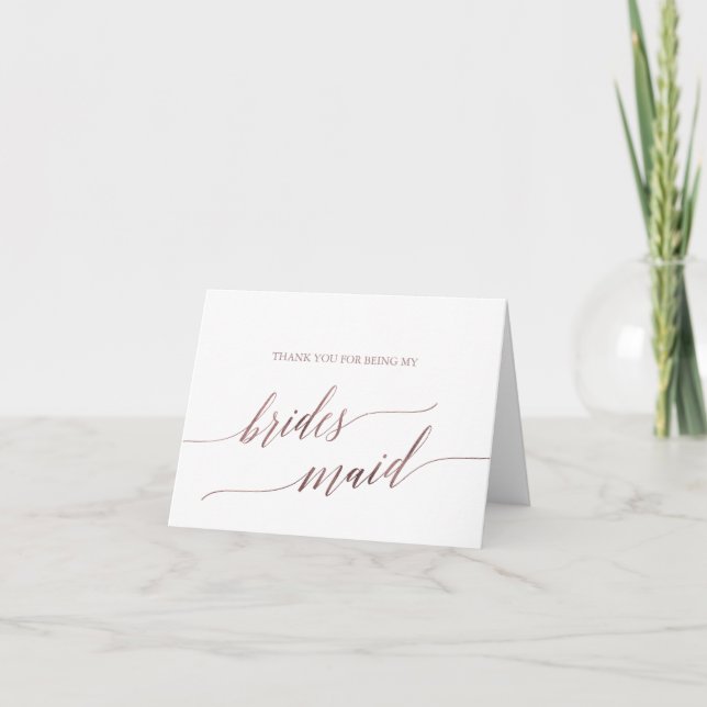 Elegante Rose Goldene Kalligrafie Dankeskarte (Vorderseite)