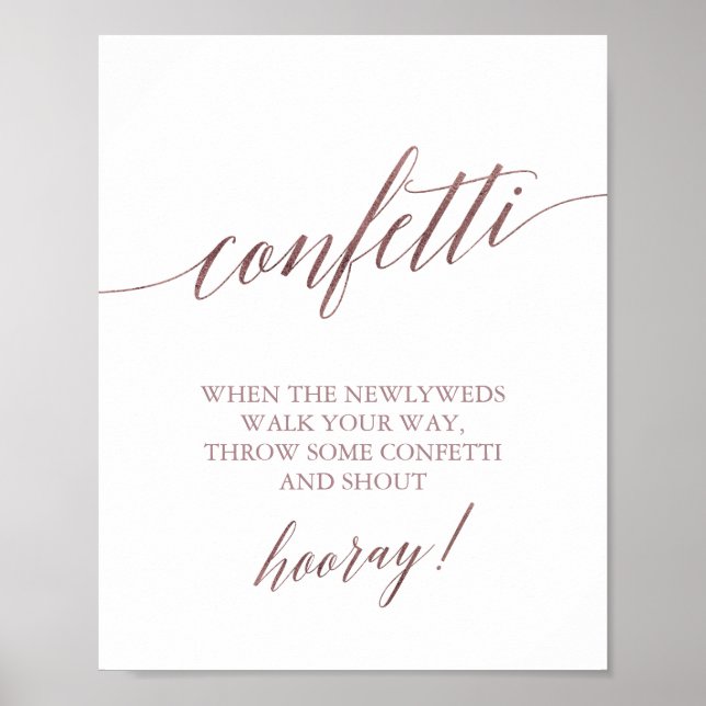 Elegante Rose Goldene Kalligrafie Poster (Vorne)