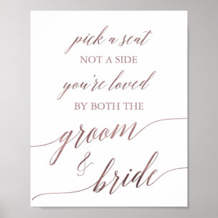 Elegante Rose Goldene Kalligrafie Wählen Sie ein Z Poster