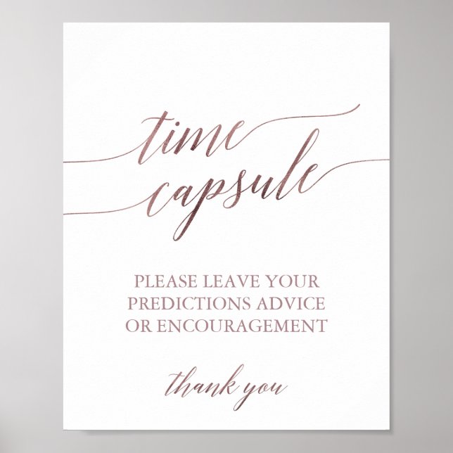 Elegante Rose Goldene Kalligrafie Zeitschrift Kaps Poster (Vorne)