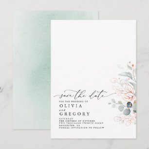 Elegante Rose Goldene Landschaft Save the Date Ankündigung