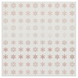 Elegante Rose Goldene Schneeflocken Gemustert Stoff