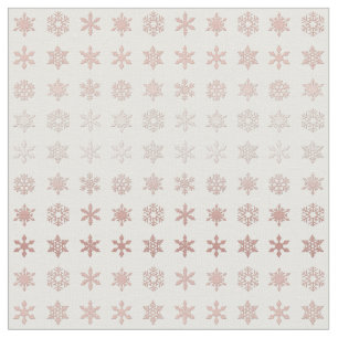 Elegante Rose Goldene Schneeflocken Gemustert Stoff