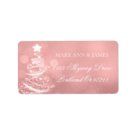 Elegante Rose Goldene Weihnachtszeit Adressaufkleber
