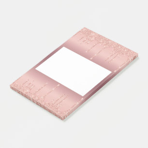 Elegante Rose Goldener Flush Glitzer Post-it Klebezettel