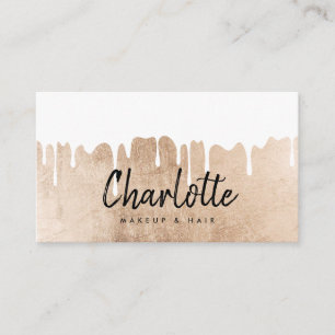 Elegante Rose Goldfolie Tropfen Namensschild-Make- Visitenkarte