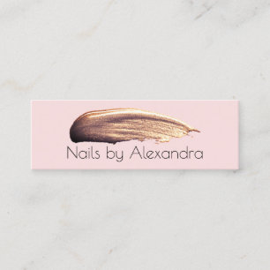 Elegante Rose goldgelber Nagelpolster Strich paste Mini Visitenkarte