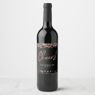 Elegante Rose Goldjubelweinmarke Weinetikett