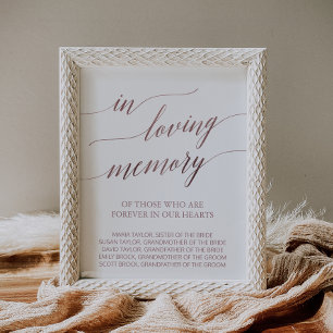 Elegante Rose Goldkalligrafie im Love Memory Poster