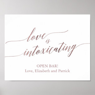 Elegante Rose Goldkalligrafie Liebe beraubt Poster