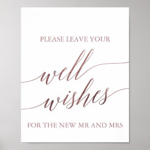 Elegante Rose Goldkalligrafie wünscht sich Signatu Poster