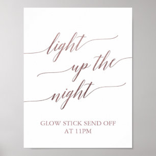 Elegante Rose Goldkalligraphie beleuchtet die Nach Poster
