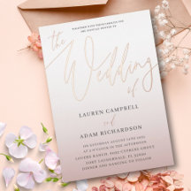 Elegante Rose Goldkalligraphie Das Hochheiraten vo