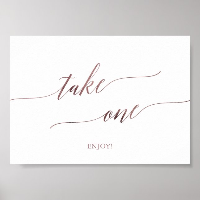 Elegante Rose Goldkalligraphie gewinnt einen Vorte Poster (Vorne)