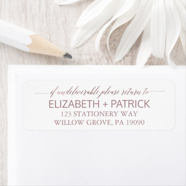 Elegante Rose Goldkalligraphie Hochzeit (Insitu)