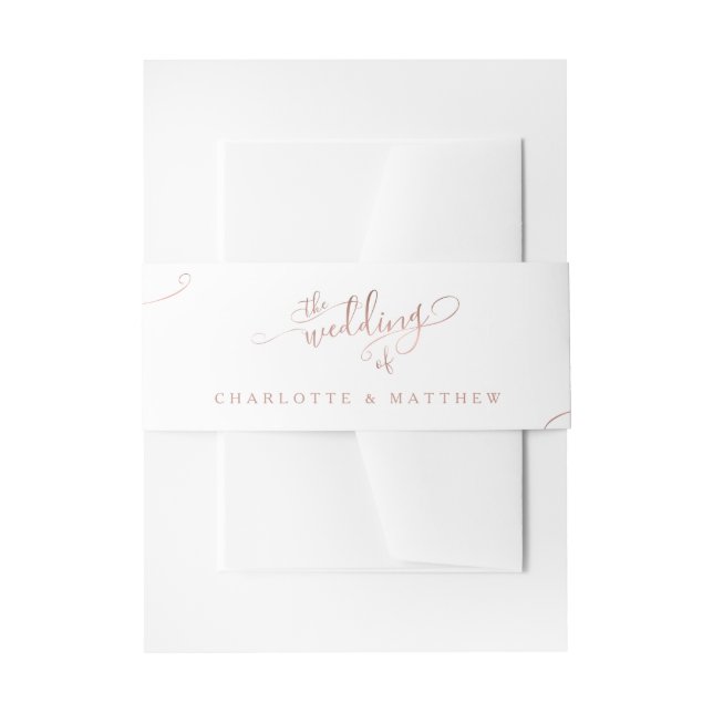 Elegante Rose Goldkalligraphie Hochzeit Einladungsbanderole (Vorderseite Beispiel)