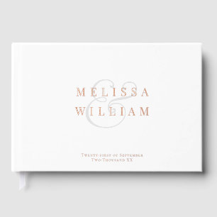 Elegante Rose Goldmedaille Gästebuch