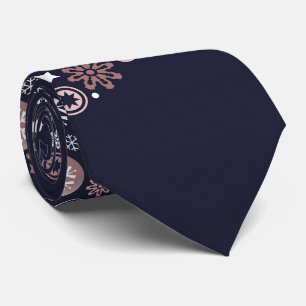 Elegante Rose Goldschneeflocken Winterdesign Krawatte