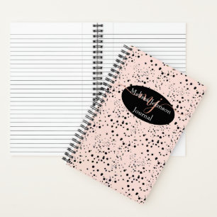 Elegante Rose Goldschrift auf Black Journal Notizbuch